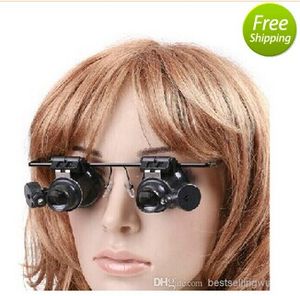 Yeni 20x Çift Katmanlı Lens Büyütme Gözlük Tipi İzle Onarım Büyüteç LED Işık ile Yeni Varış Ücretsiz Kargo