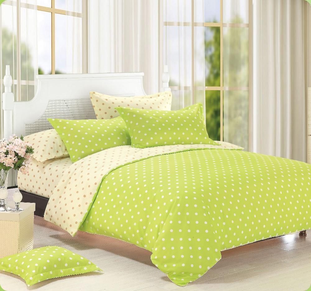 Aa Home Textiles,Green/White Polka Dot Bedding Sets Include Comforter