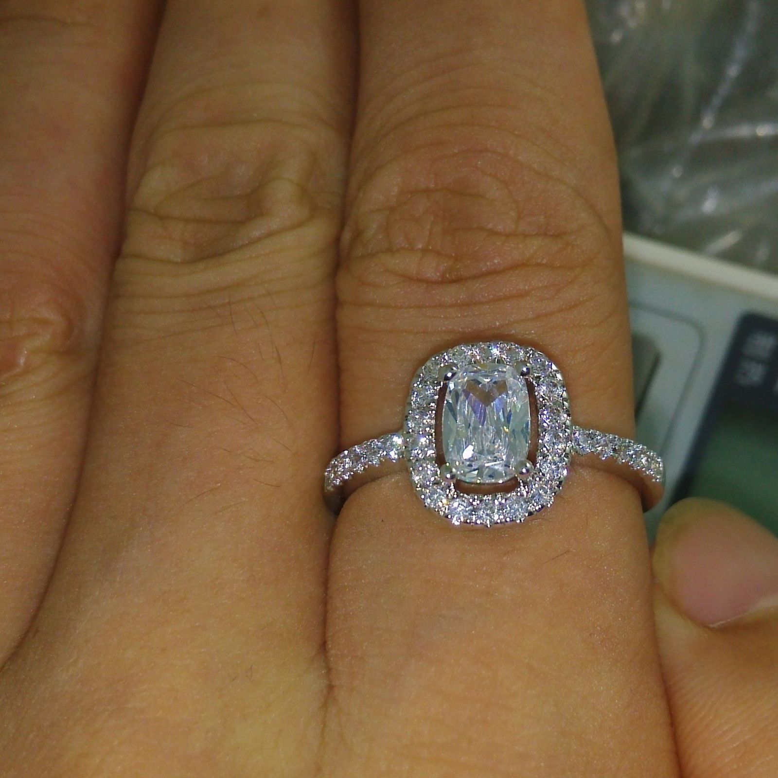 2CT Size 5/6/7/8/9/10 Hot Sparkling PRINCESS CUT Topaz Diamonique 10KT White Gold Filled Wedding Ring for love gift