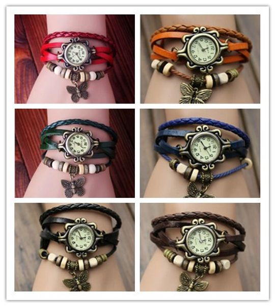Wrap Watches Weave Bracelet Women Fashion Leather Wrist Watches Lady Butterfly Pedant Round Dial Charming Quartz Watches DHL Free Shipping
Wrap Watches Weave Bracelet Women Fashion Leather Wrist Watches Lady Butterfly Pedant Round Dial Charming Quartz Watches DHL Free Shipping