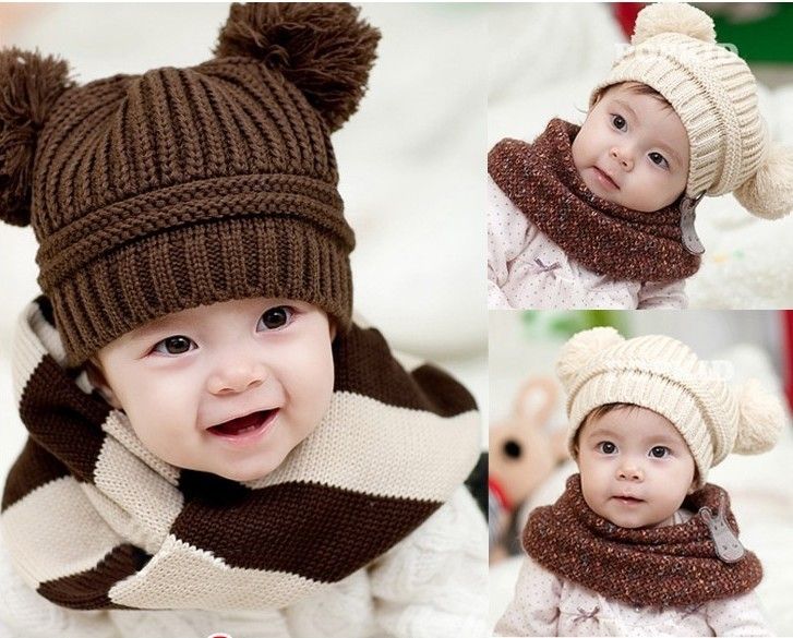 2017 Children Caps Kids Knitted Winter Caps Beanie Hat Baby Crochet