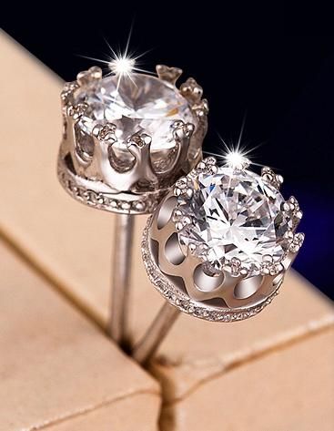 band new imperial gifts crown wedding stud earring 2014 new 925