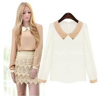 Cheap New Arrival! 2014 New Spring Ladies blouse Fashion peter pan