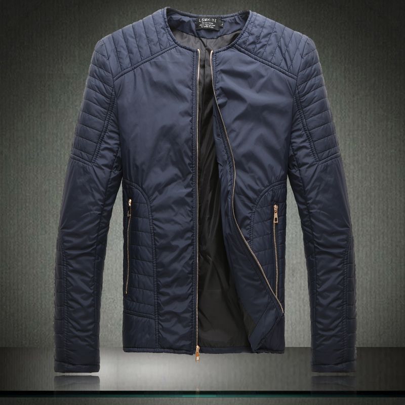 Men Coats Men'S Casual Cotton Thin Section Collarless Jacket Fall And