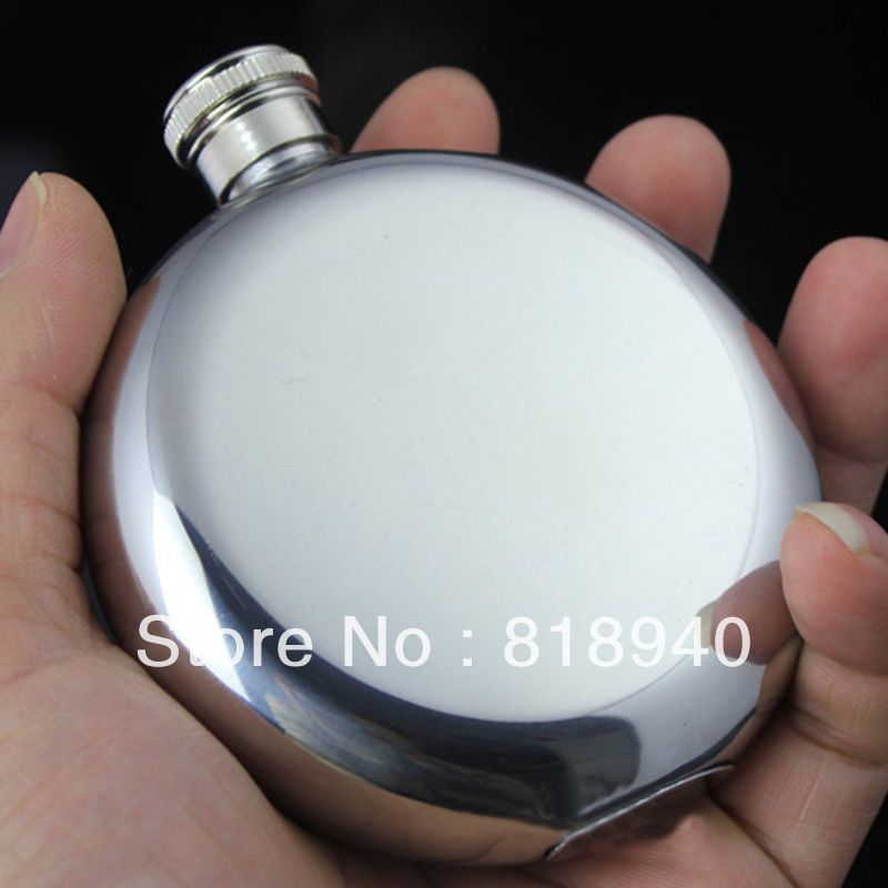 Discount Wholesale 5oz Round Hip Flask Stainless Steel Whiskey Liquor