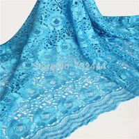 Turquoise blue fashion style wholesale high quality african guipure