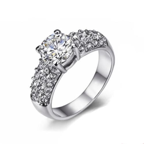 Vintage Cubic Zirconia CZ Diamond Finger Rings Wholesale 18K Platinum ...