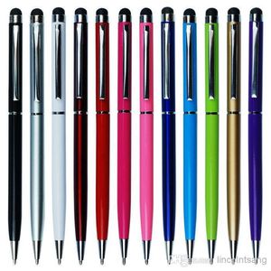Yüksek kaliteli 2 arada 1 Stylus dokunmatik kalem Mobil cep telefonları için renkli kristal kapasitif dokunmatik kalem