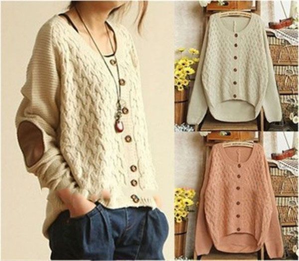 Wholesale-2015 New Women Knitted Sweater Korean Vintage Elbow Leather Patched Single Breasted Loose Cardigan Cute Sweaters Coat SW7007, Beige
Wholesale-2015 New Women Knitted Sweater Korean Vintage Elbow Leather Patched Single Breasted Loose Cardigan Cute Sweaters Coat SW7007, Beige