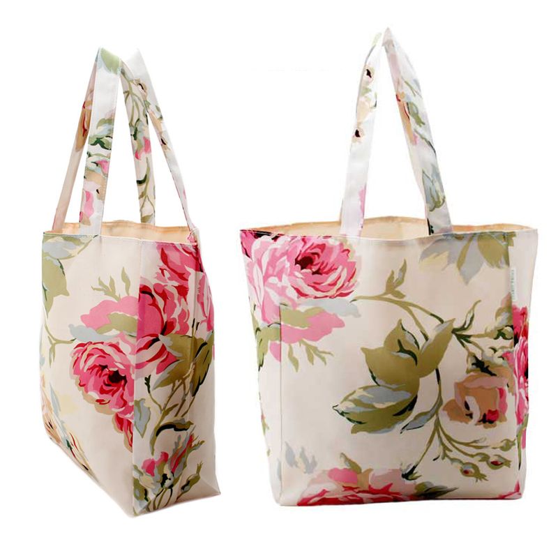Wholesale Laura Ashley Elegant Romantic Retro Rose Flower Printed Tote Bags Hand Lading Shoulder ...