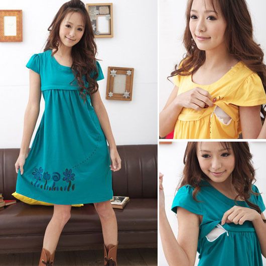 2017 Wholesale Breast Feeding Nursing Maternity Dress Cotton Clothe For