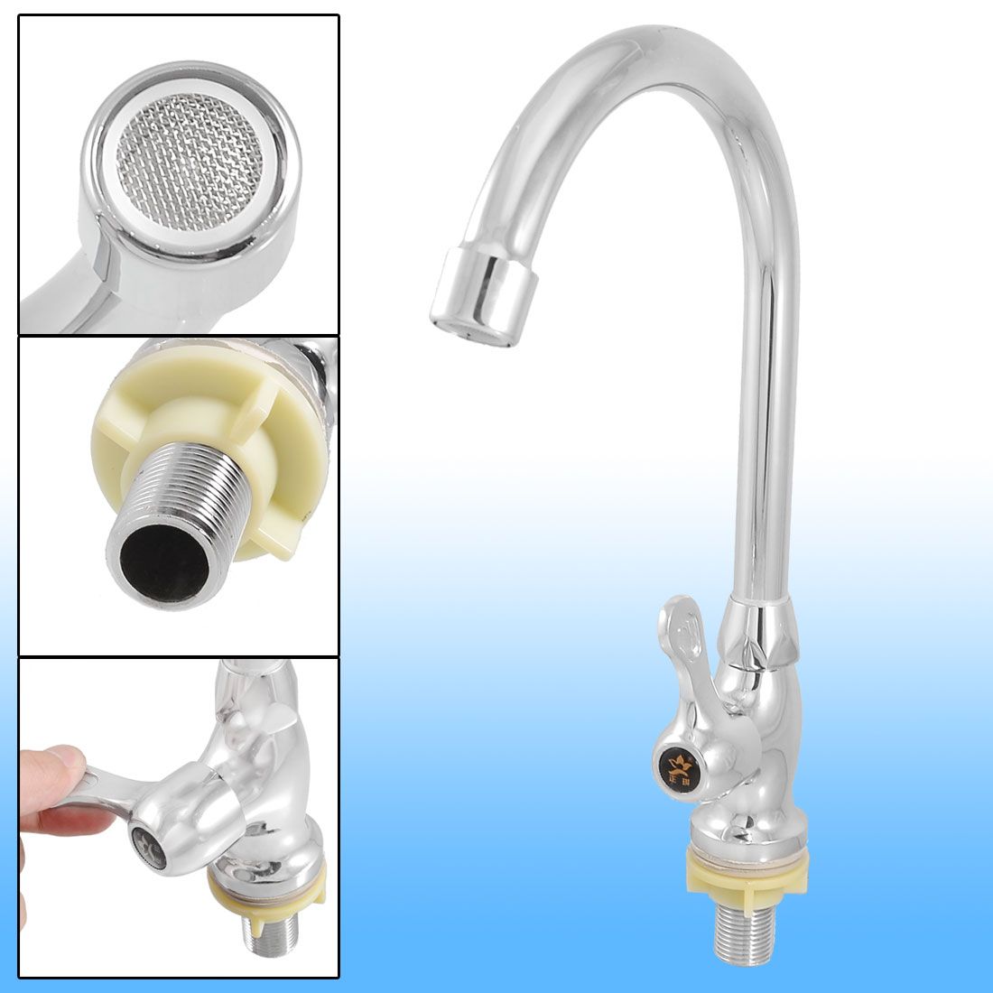 Best Quality Laundry Room Single Hole Chrome Plated Brass Swivel Bend Sink Faucet Tap At Cheap