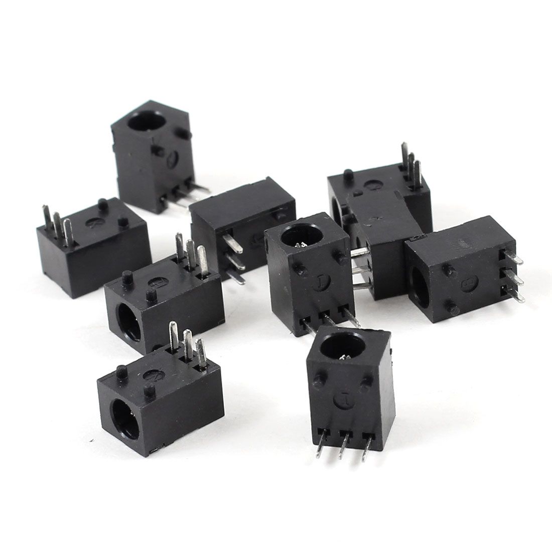Black 3 Pin 3.5mm X 1.3mm Dc Power Jack Socket Pcb Mounted Connector