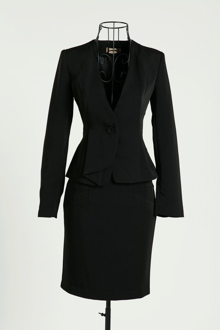 Wholesale-2015 New Fashion Women Skirts Suits for OL Office Ladies Career Business Blazer Sets Work Wear Autumn Spring Free shipping