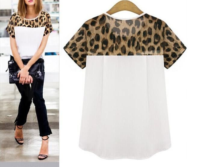 Wholesale-Casual Blusas Femininas Plus Size Women Clothing Chiffon Blouse Blusas Femininas 2015 Shirt Camisas Roupas Femininas Tropical