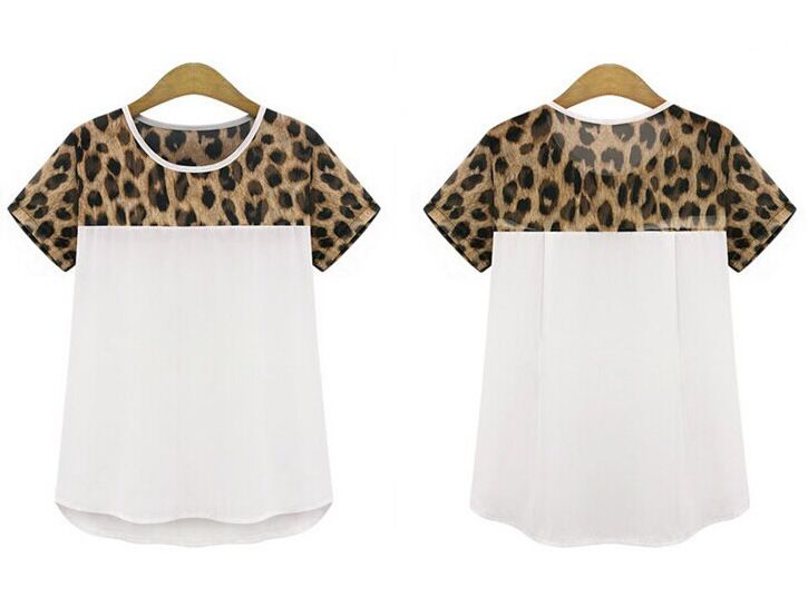 Wholesale-Casual Blusas Femininas Plus Size Women Clothing Chiffon Blouse Blusas Femininas 2015 Shirt Camisas Roupas Femininas Tropical