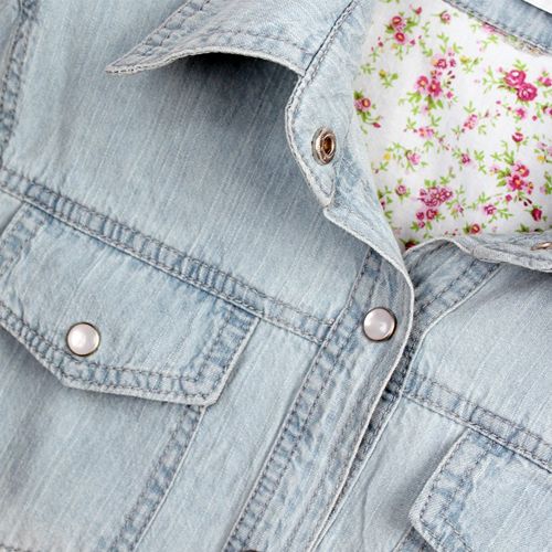 Wholesale-PLUS SIZE Denim Shirt Blouse top camisas Jeans female Print long sleeve blusas femininas ladies female women autumn winter 2015
