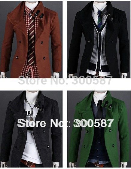 Wholesale- new men's slim Double-breasted woollen cloth jacket coat 8928 men coat