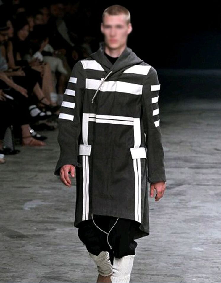 Wholesale-British Gothic Harajuku Brand Casual Loose Long Winter Trench Coat Men Overcoat Mens Hooded Cloak Pea Coat,Black White,M-XL