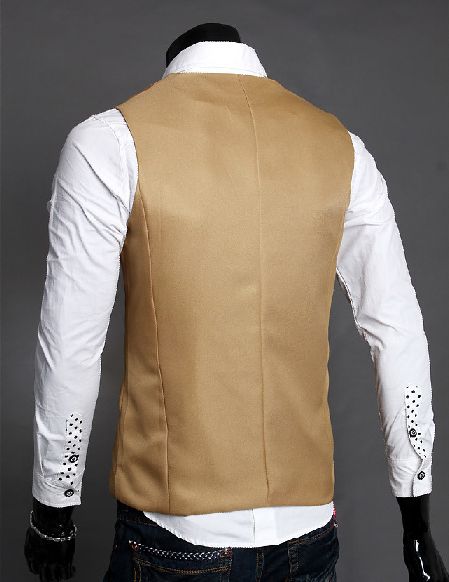 Wholesale-Spring Fashion Solid Slim Fit Turn-Down Collar Men Dress Suit Vests Mans Overcoat XXL