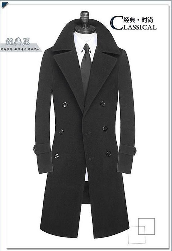 Wholesale-Free shipping men's wool coat long winter jackets european style double brested jackets fashion winter jackets 6XL A1326