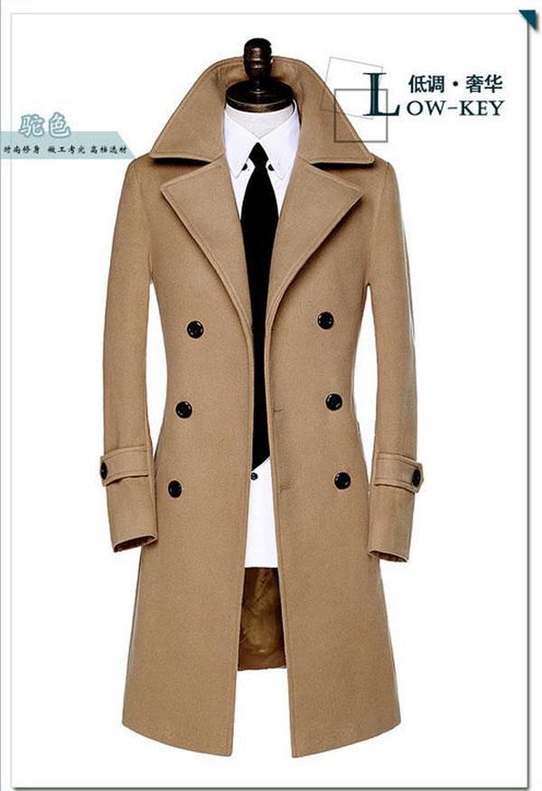 Wholesale-Free shipping men's wool coat long winter jackets european style double brested jackets fashion winter jackets 6XL A1326