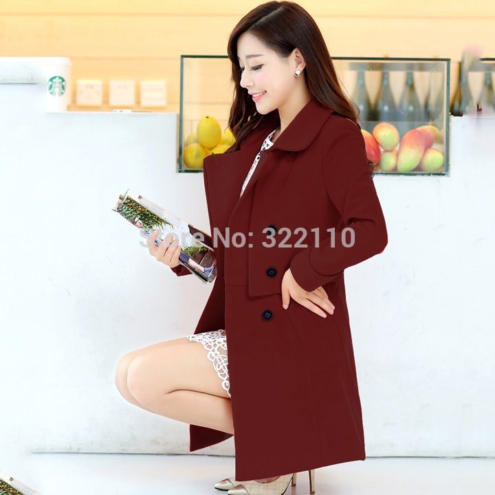 Wholesale-2015 Winter Autumn Women coats Long style Ladies Jackets Leisure Outerwear for Women Fleece High quality Overcoat