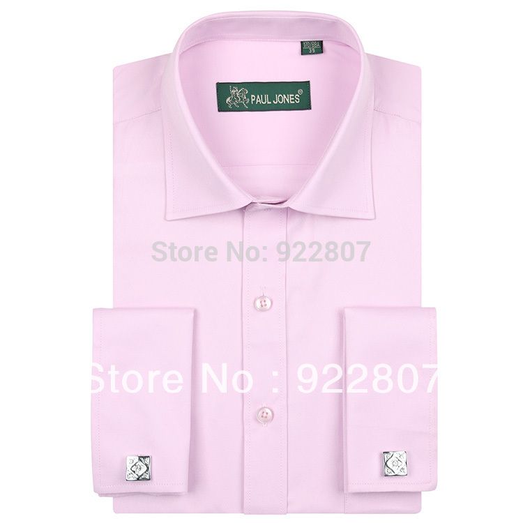 Wholesale- Men's clothing High quality classic french cuff shirts Long sleeve dress shirt men Business men formal shirts 20 colors