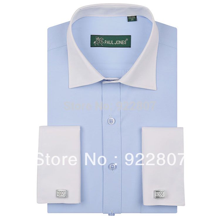 Wholesale- Men's clothing High quality classic french cuff shirts Long sleeve dress shirt men Business men formal shirts 20 colors