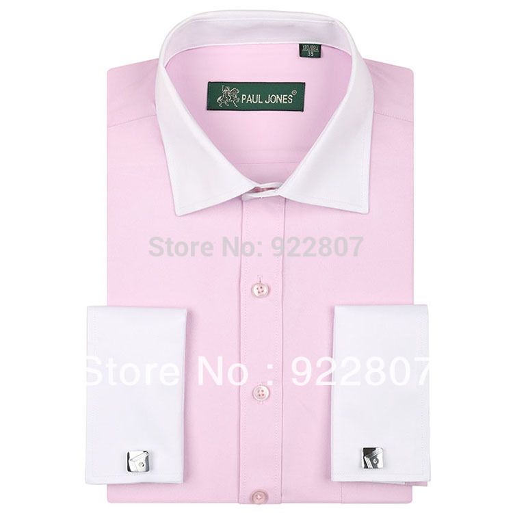 Wholesale- Men's clothing High quality classic french cuff shirts Long sleeve dress shirt men Business men formal shirts 20 colors