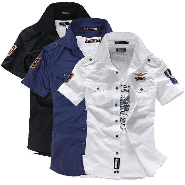 Wholesale- NEW short sleeve shirts Fashion airforce uniform  short sleeve shirts men&#039;s dress shirt free shipping от DHgate WW