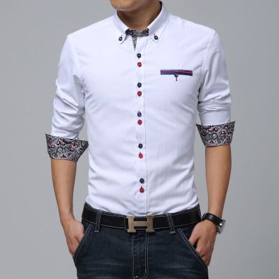 Wholesale-HOT!! Personality button brand Dress slim fit designer Casual men's shirts men white/blue ~3XL Fashion High quality clothing
Wholesale-HOT!! Personality button brand Dress slim fit designer Casual men's shirts men white/blue ~3XL Fashion High quality clothing