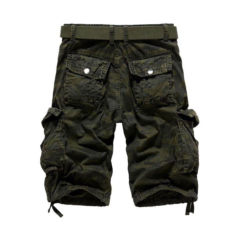 Wholesale-High Quality Loose Men Shorts Casual Camouflage Cargo Shorts Men  Baggy Cotton Short Pants Army Camo running Bermuda