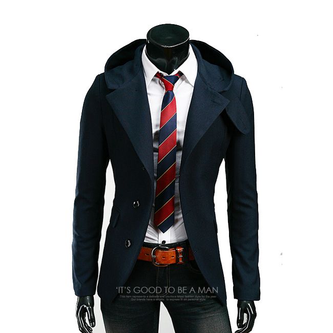 Wholesale-New arrivals fashion slim fit casual men blazer men hooded suits free shipping 4 colors 4 sizes BX02