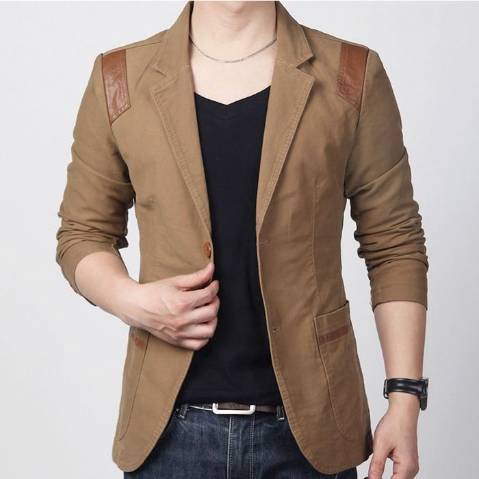 Wholesale-new winter men's leather stitching plus thick velvet suit leisure retro plus size S-6XL blazers free shipping H1935
