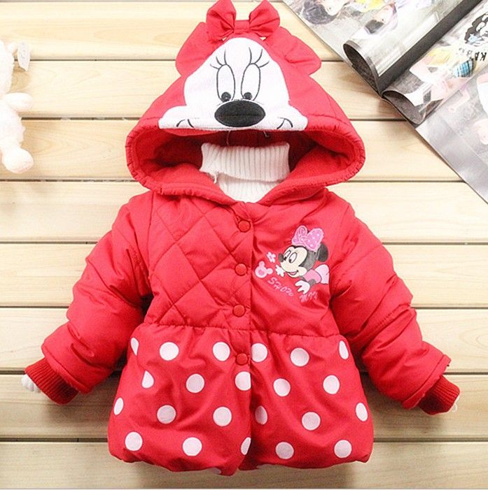 Discount Wholesale Minnie Mouse Thick Children Coat Kids Clothes Girls
