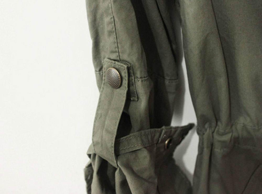 Wholesale-Plus Size New Women Autumn Winter Hot Sale 2015 Loose Long Sleeve Army Green Jacket Ladies Casual Hoodies Coat Drop Shipping