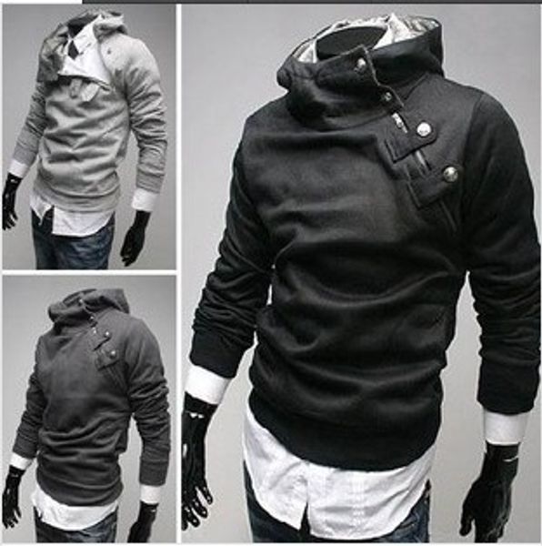 Wholesale-new arrival Men's fashion leisure fur collar Oblique zipper hoodies sweatshirts Free shipping 
Wholesale-new arrival Men's fashion leisure fur collar Oblique zipper hoodies sweatshirts Free shipping