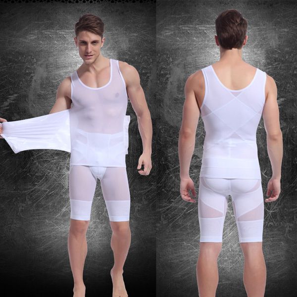 Wholesale-Men Body Shaper Vest Shapewear Corset Slimming Shirt Tight Girdle Underwear New For Free Shipping