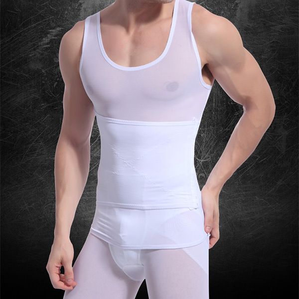 Wholesale-Men Body Shaper Vest Shapewear Corset Slimming Shirt Tight Girdle Underwear New For Free Shipping