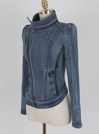 Wholesale-2015 Vintage Fashion Slim Women Motorcycle Jeans Jacket Cool Trend All-match High Street England Style Casual Ladies Coat