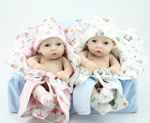 

wholesale-new baby silicone s/ fashion reborn babies dolls lifelike 12" silicone vinyl boy and girl doll 100% handmade
