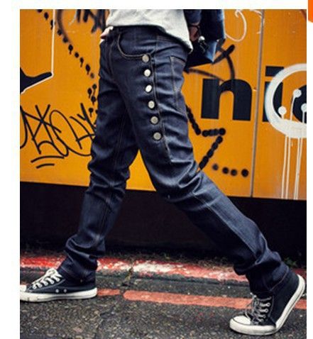 Wholesale-Lowest profit! men's Jeans male trousers single breasted fashion design harem pants skinny jeans Free shipping 2000