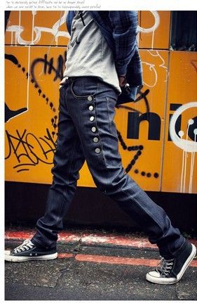 Wholesale-Lowest profit! men's Jeans male trousers single breasted fashion design harem pants skinny jeans Free shipping 2000