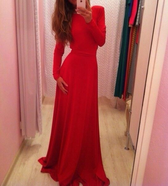 Wholesale-LovaRu hot sell new fashion solid color dress women elegant long dress full sleeve red blue and green three colors