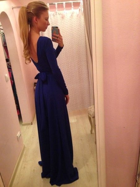 Wholesale-LovaRu hot sell new fashion solid color dress women elegant long dress full sleeve red blue and green three colors