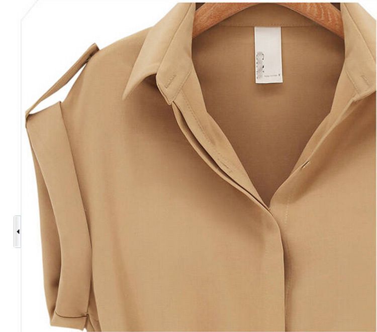 Wholesale-With Belt! 2015 Women Summer Dress V-Neck Short A-Line Solid Plus Size Chiffon Casual Dress For Party Beach Office Free Shipping