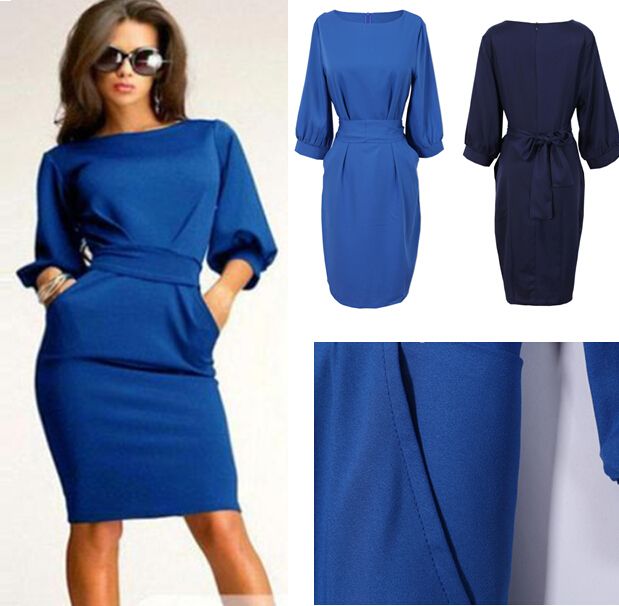 Wholesale-Free Shipping high quality women working dresses with half sleeve o-neck sheath knee length office dress casual clothing, As photo lq2385bl
Wholesale-Free Shipping high quality women working dresses with half sleeve o-neck sheath knee length office dress casual clothing, As photo lq2385bl