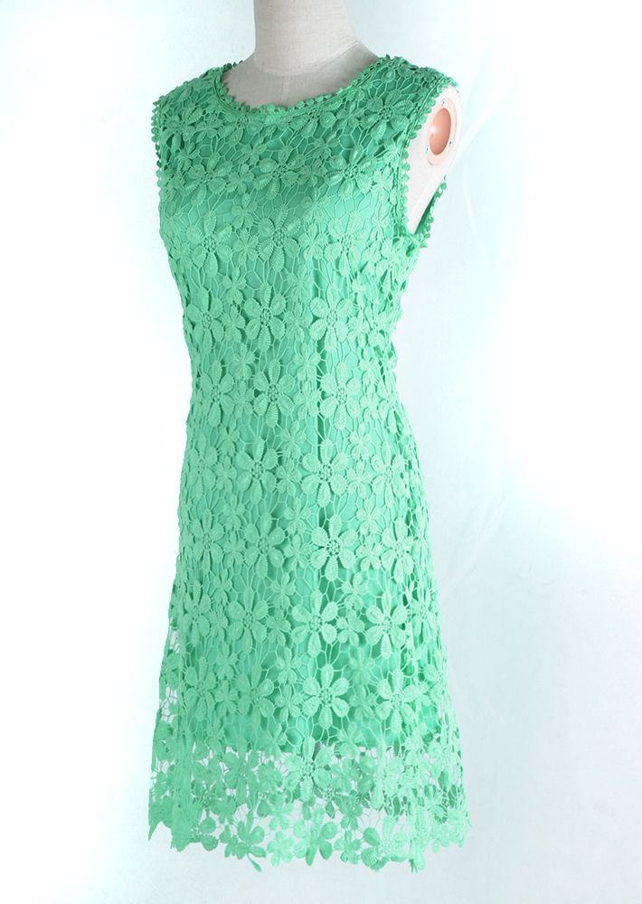 Wholesale-Women Summer Dress 2015 Vestido De Renda White Lace Sleeveless Tank Casual Mini Dresses Vestidos Roupas Femininas XXL WQW689