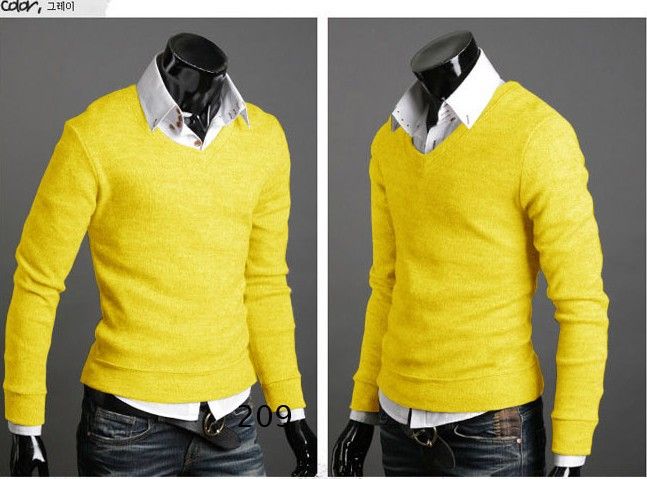 Wholesale-Free shipping in South Korea version of the new men's leisure men's clothing sweater sweater multicolor choice